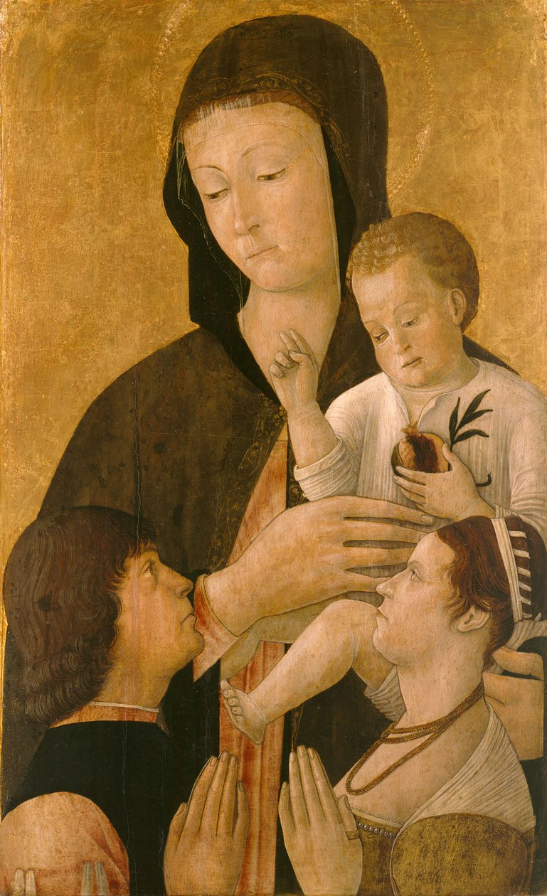 Madonna com criança e dois doadores de Gentile Bellini
