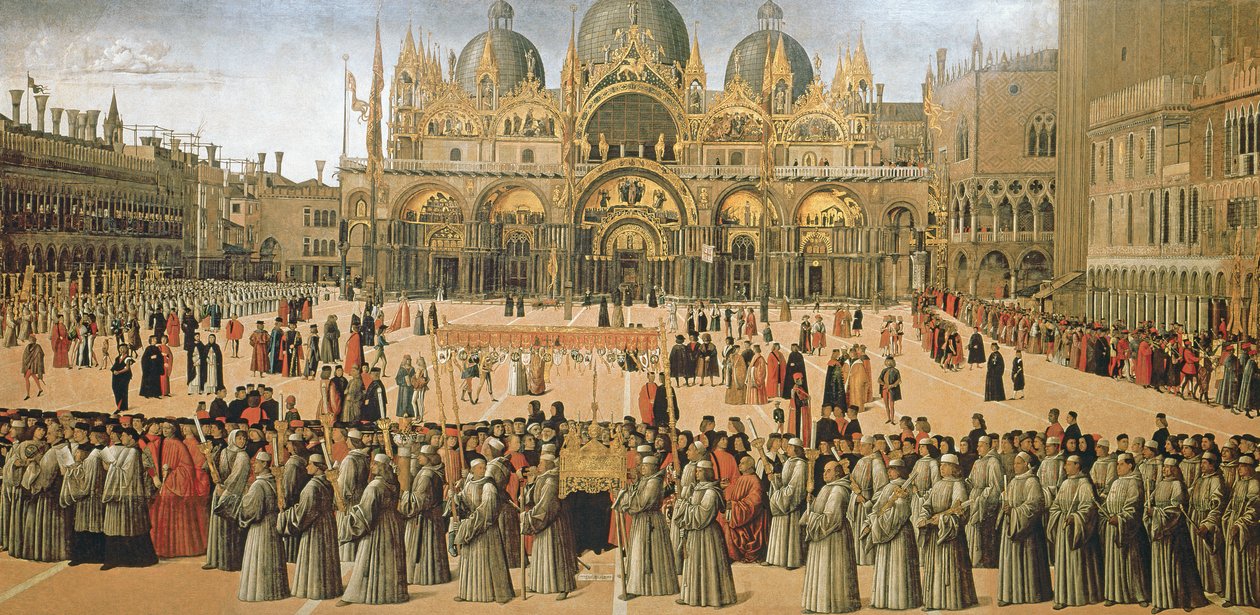 Procissão na Praça de São Marcos, 1496 de Gentile Bellini