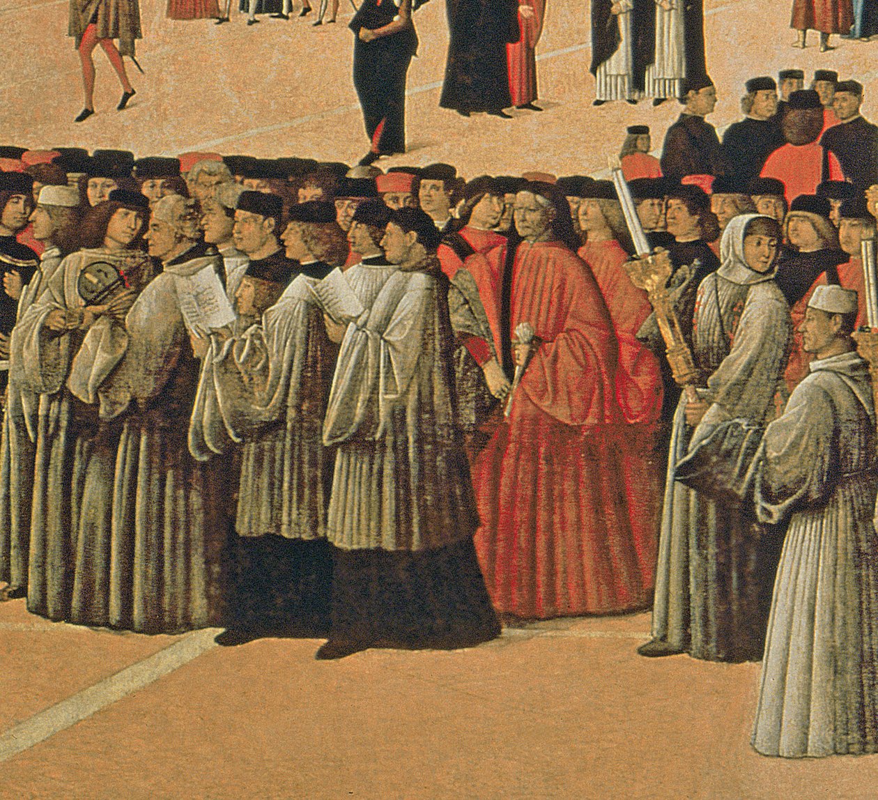 Procissão, em, st. Marcas, quadrado, detalhe, de, cantores, 1496, óleo, ligado, lona, detalhe, de, 59423 de Gentile Bellini