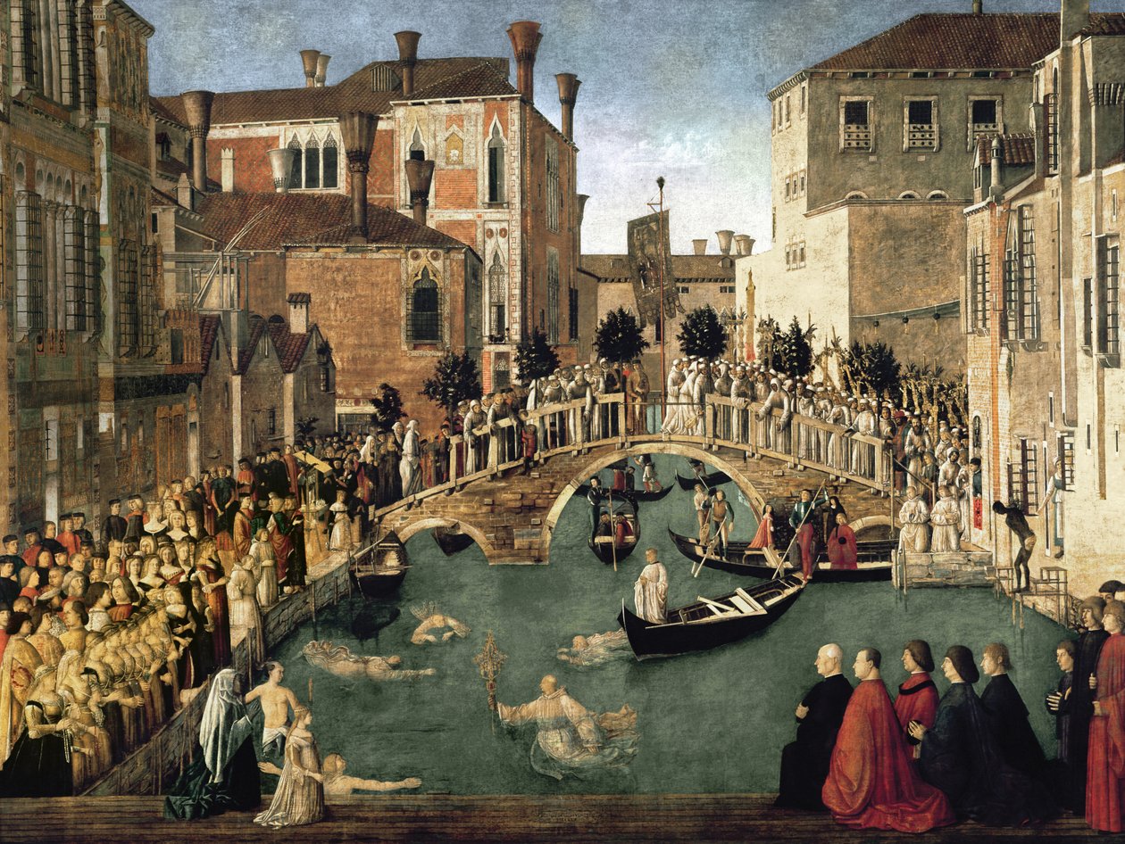 O Milagre da Cruz na Ponte San Lorenzo, 1500 (para detalhes ver 61115) de Gentile Bellini