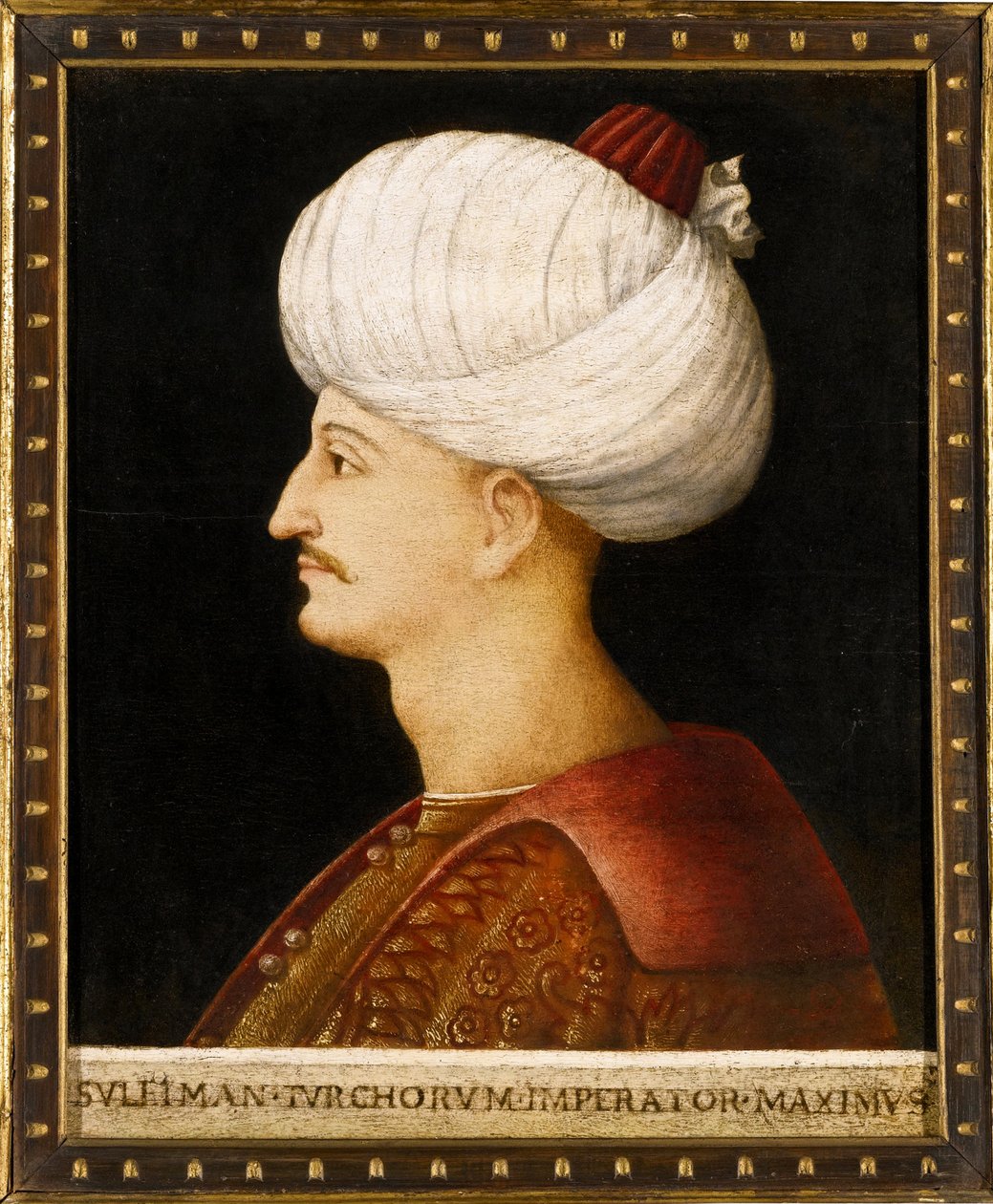 Retrato de Suleiman (Suleyman) I o Magnífico (1494-1566), Sultão Otomano" Pintura Anónima - Sultão Suleiman I o Magnífico de Bellini, Gentile de Gentile (school of) Bellini