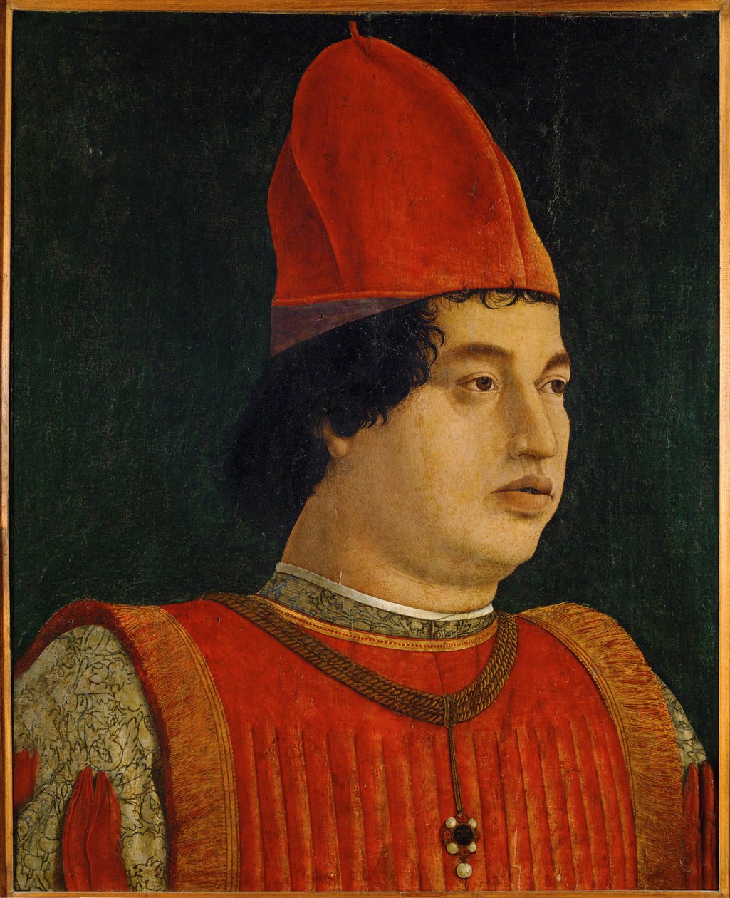 Gianfrancesco Gonzaga, Marquês, soberano de Mântua ... (óleo sobre madeira) de Gentile Bellini