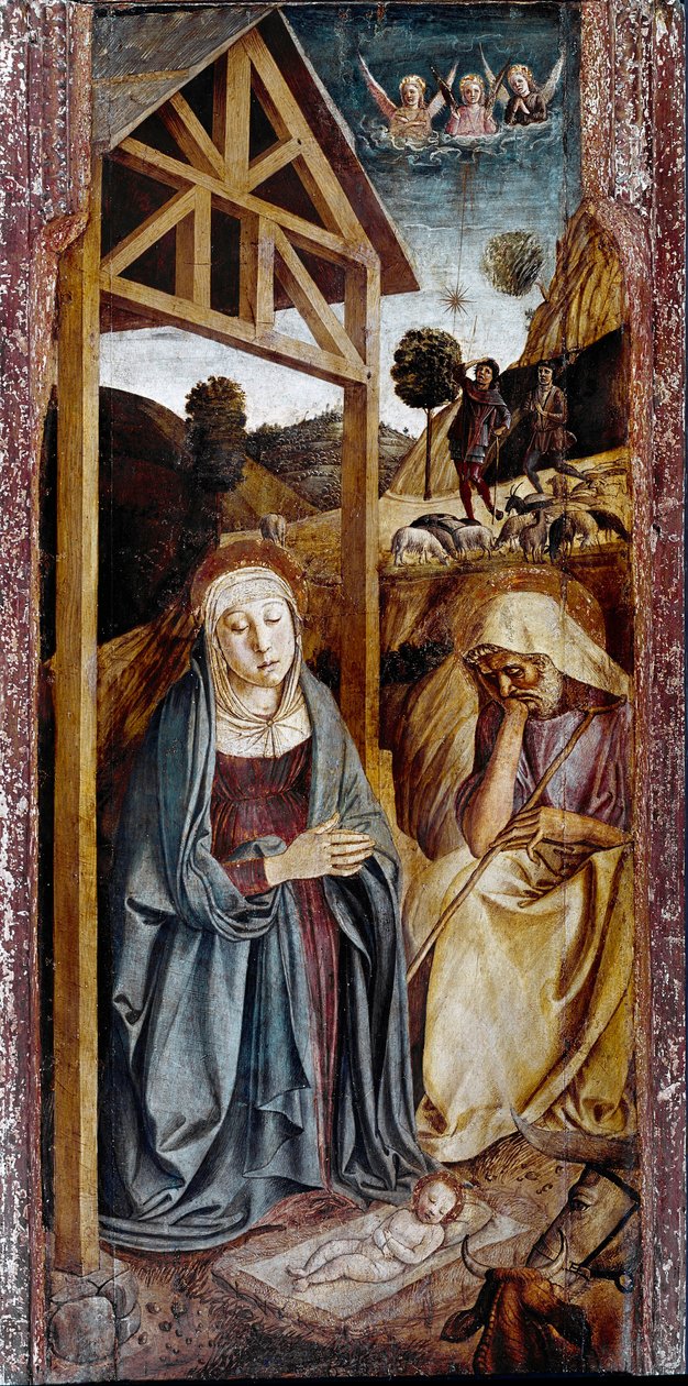 Tríptico da natividade: painel central Pintura de Giovanni Bellini dit il Giambellino de Gentile Bellini