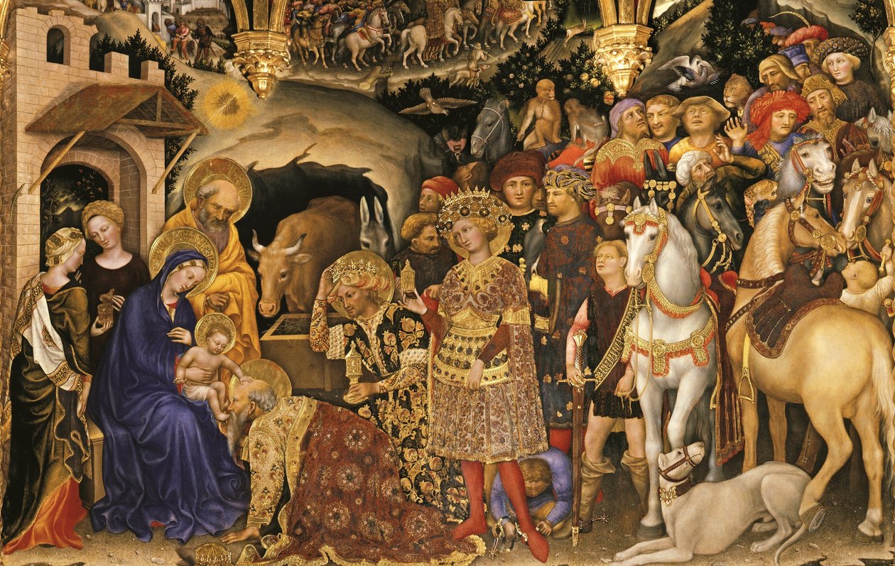 Adoração dos Magos (pormenor) de Gentile da Fabriano