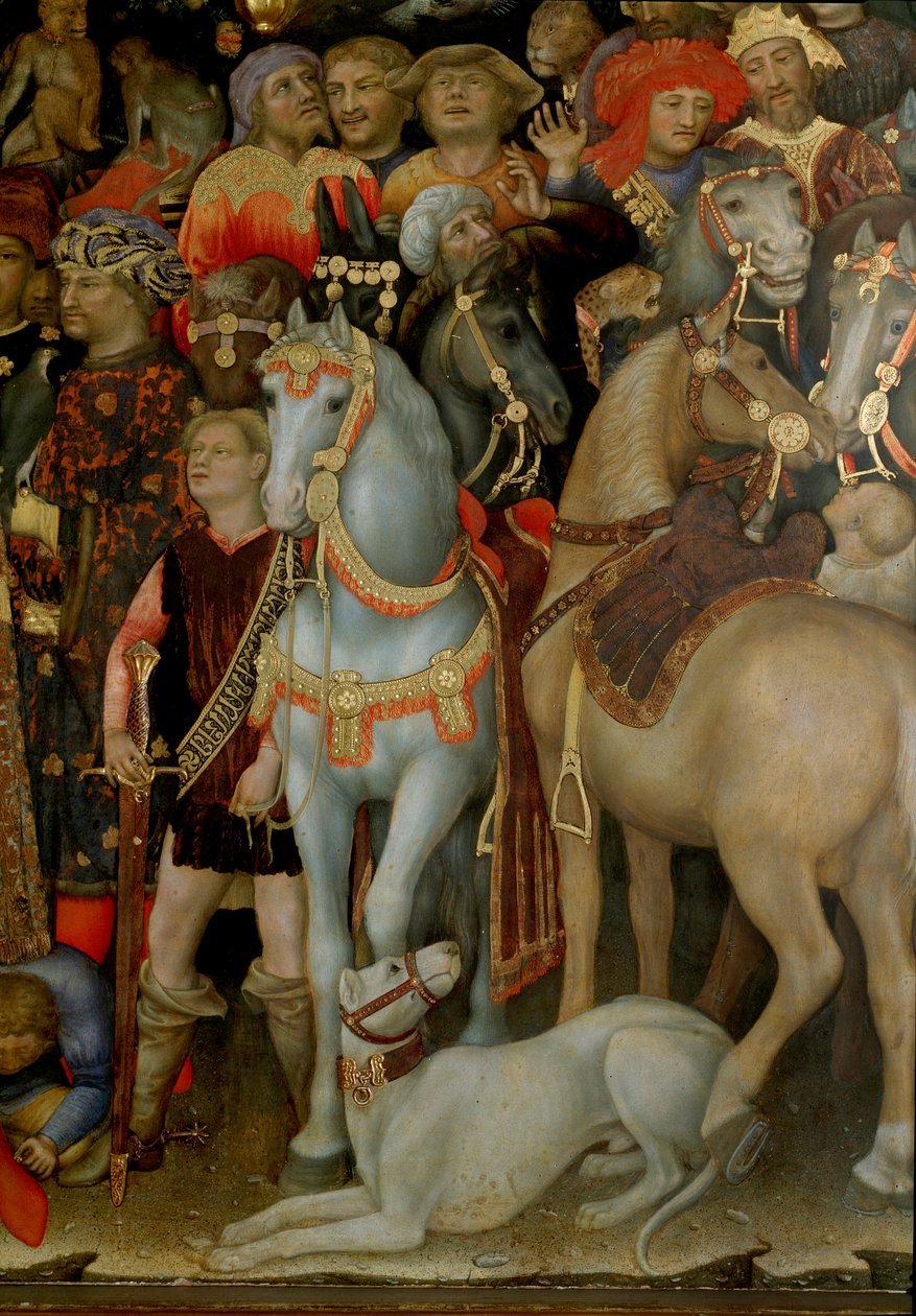 Adoração dos Magos. Detalhe (Pintura de Gentile da Fabriano