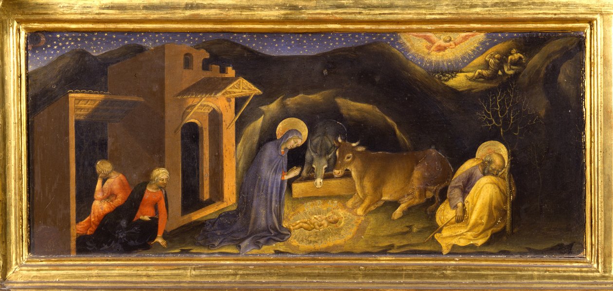 Natividade (Predella da Adoração dos Reis Magos, Pala Strozzi) de Gentile da Fabriano