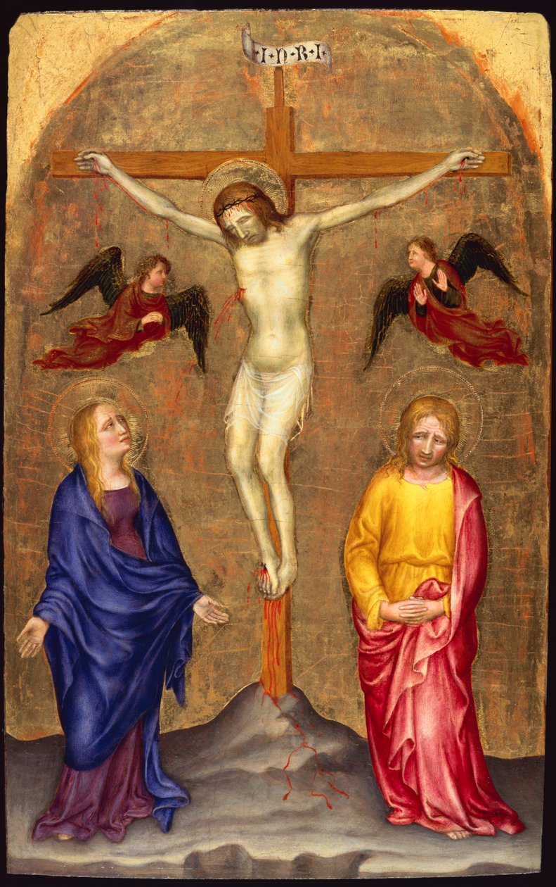 A Crucificação (tempera no painel) de Gentile da Fabriano