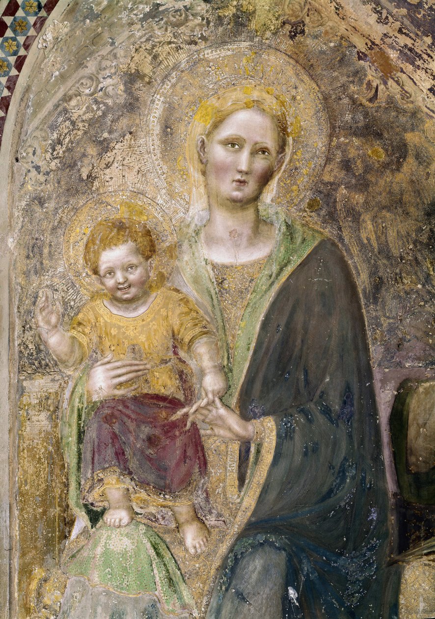 Virgem e Criança Detalhe (Fresco de Gentile da Fabriano