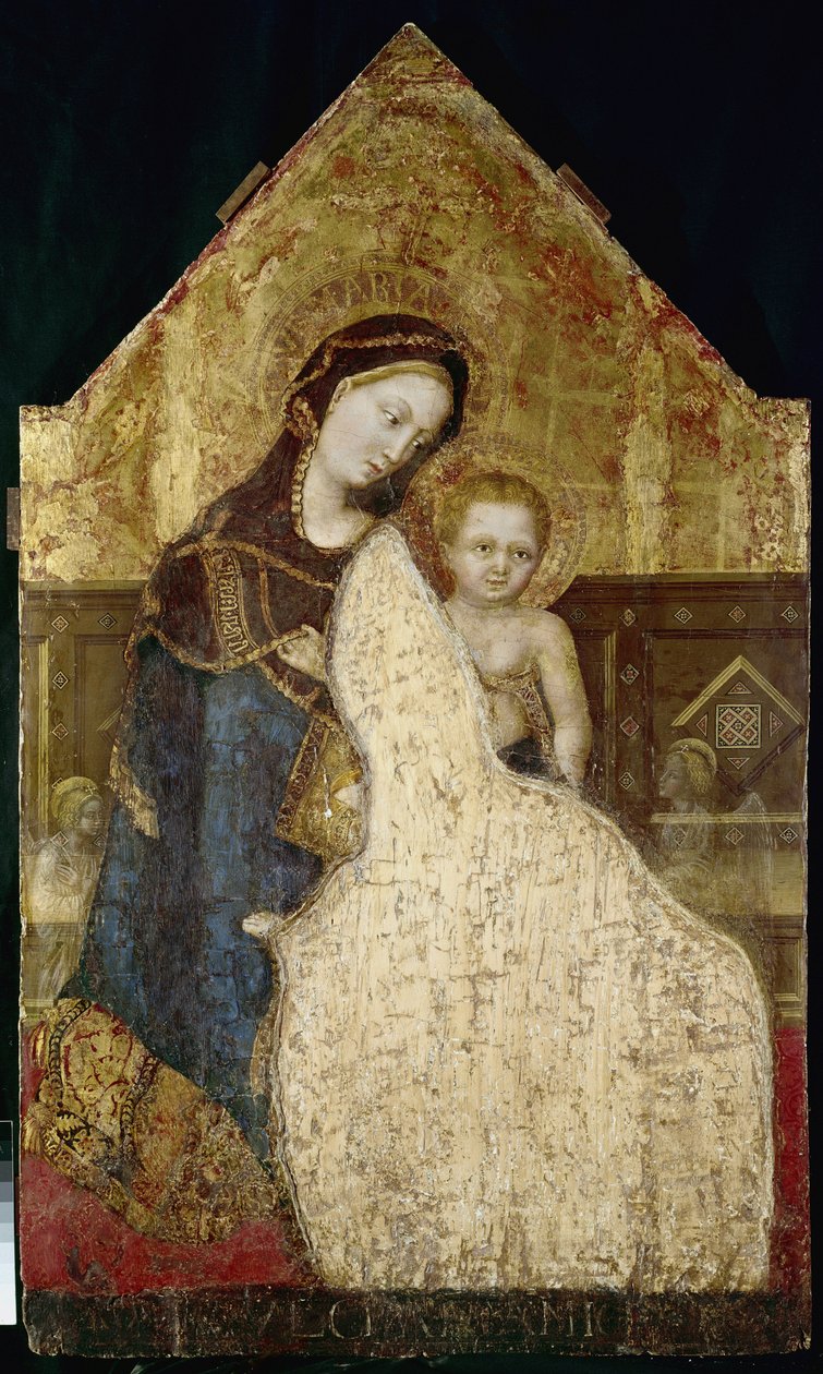 Virgem com criança (tempera no painel de Gentile da Fabriano