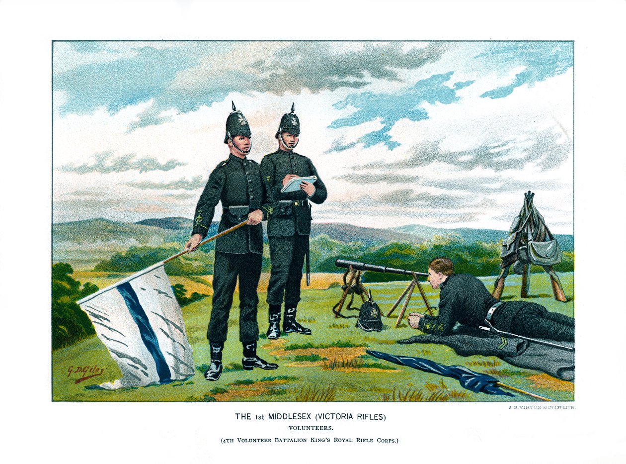 Os primeiros rifles de Middlesex Victoria, c1890. de Geoffrey Douglas Giles