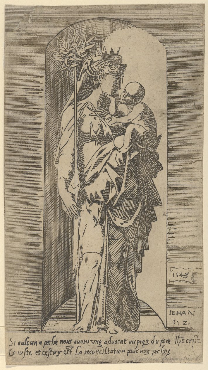 A Virgem e o Menino em um Nicho, 1543. de Geoffroy Dumoûtier