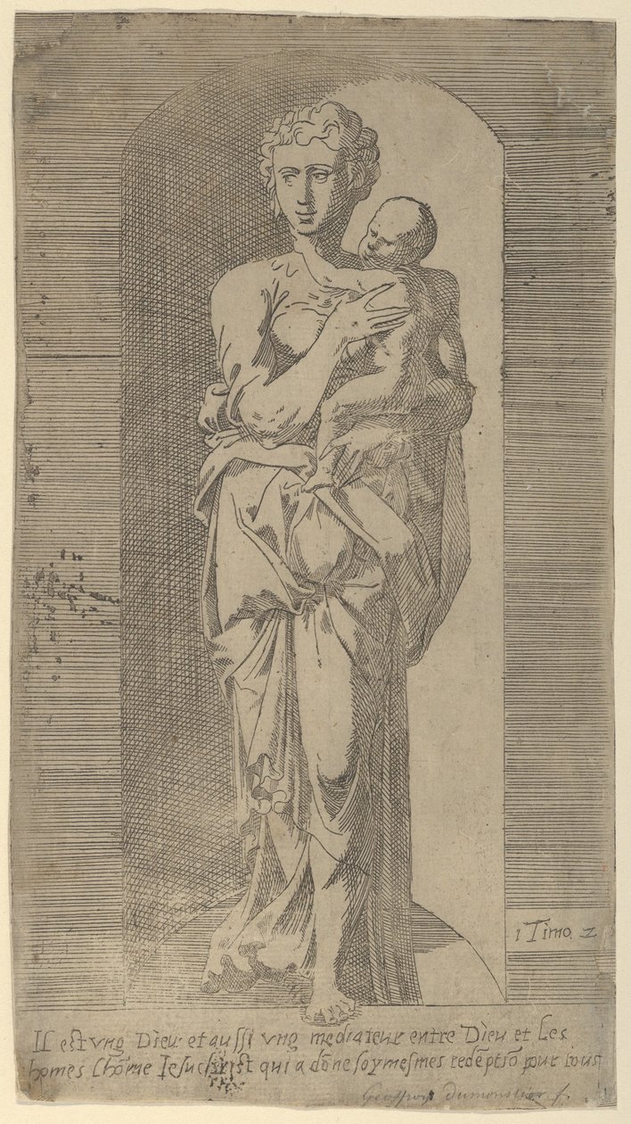 Virgem com o Menino em Nicho, meados do século XVI. de Geoffroy Dumoûtier