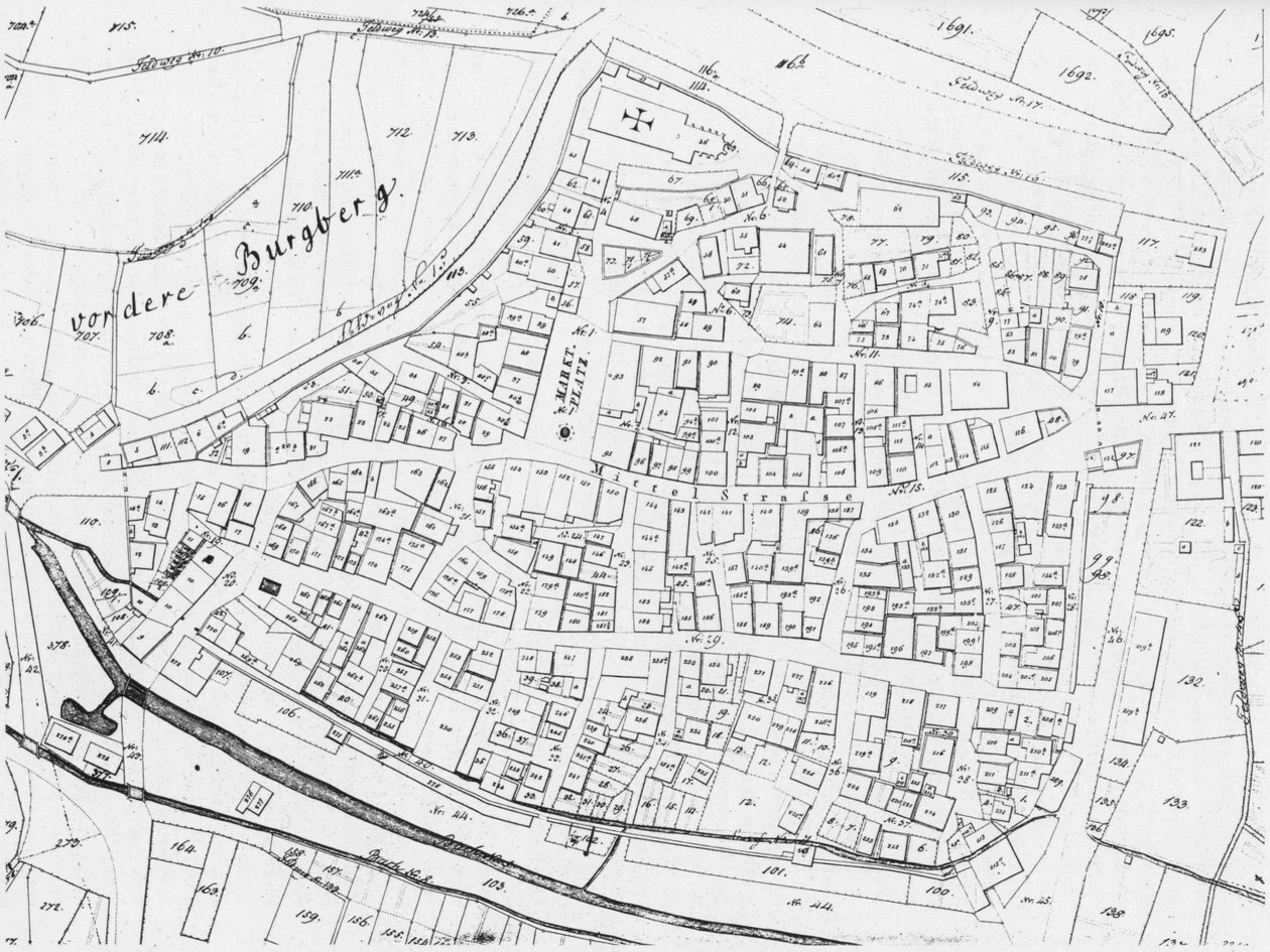 Mapa antigo de Weinsberg de Geometer Jehle