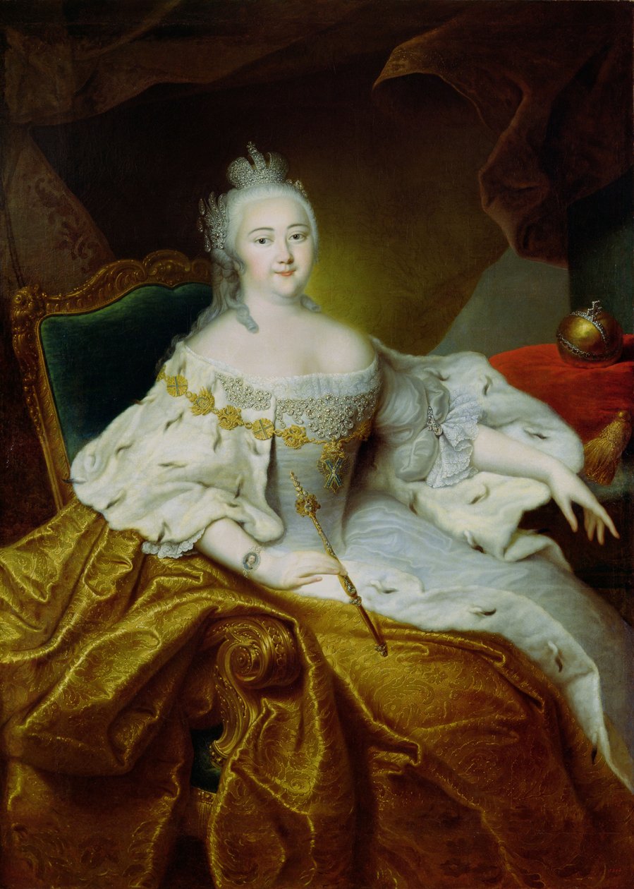 Retrato da Imperatriz Elizabeth Petrovna, c.1745 de Georg Christoph Grooth