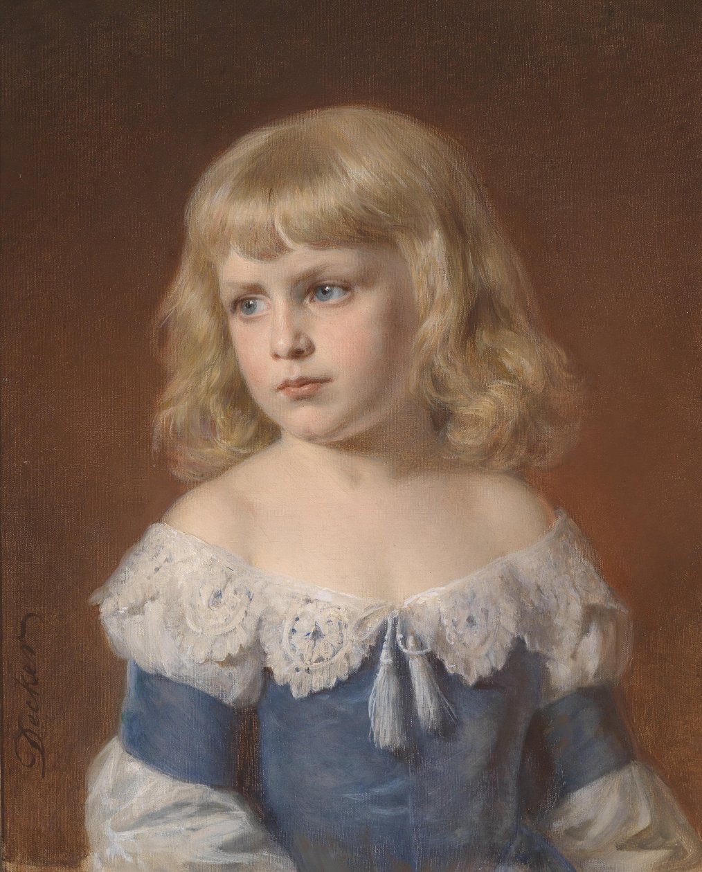 Retrato, de, um, loura, menina de Georg Decker