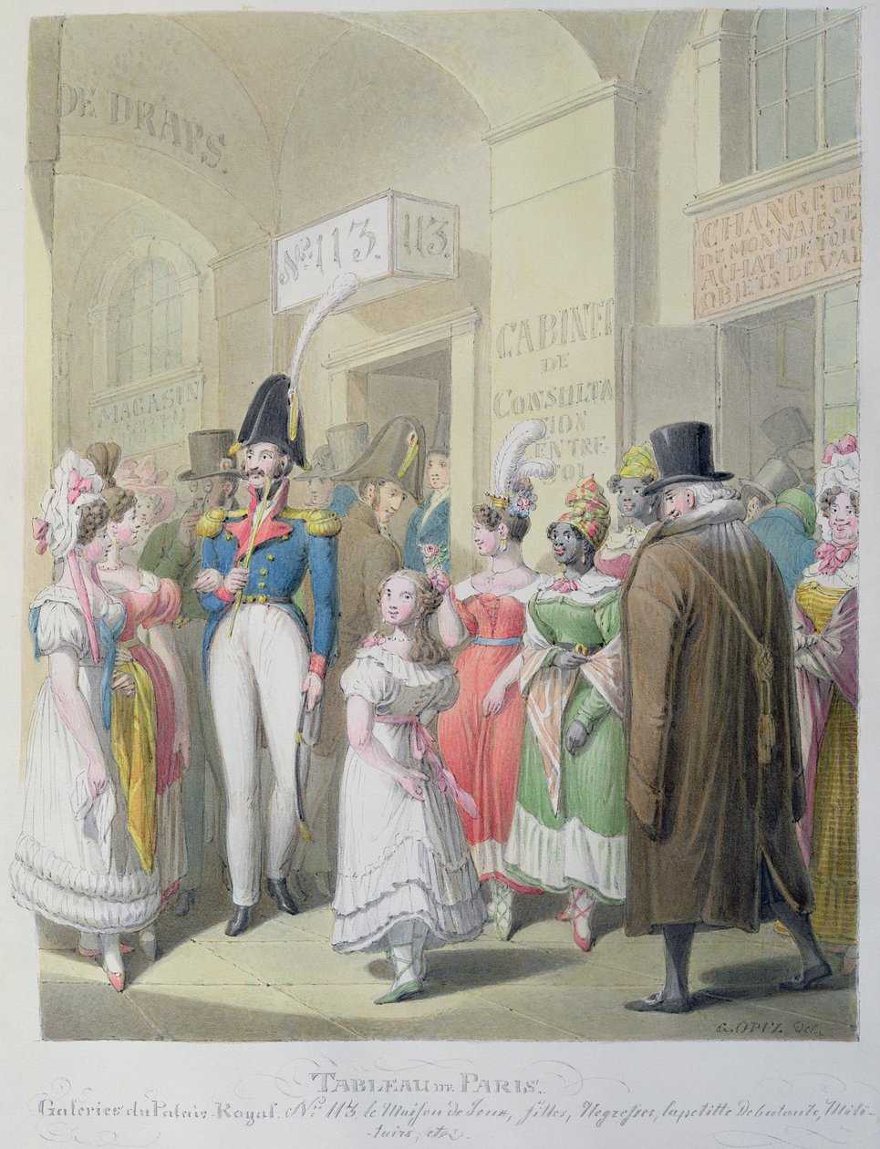 Galerias do Palais Royal, do &39;Tableau de Paris&39;, 1815-30 de Georg Emanuel Opitz