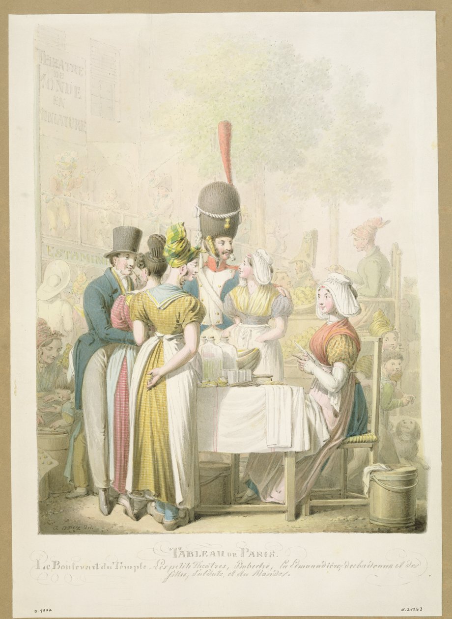 O Boulevard du Temple, de &39;Tableau de Paris&39;, 1831 de Georg Emanuel Opitz
