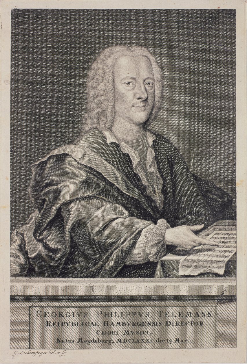 Retrato de Georg Philipp Telemann (1681-1757) de Georg Lichtensteger