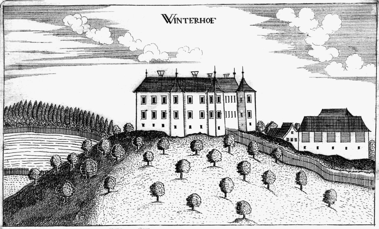 Castelo Winterhof em Stögerdorf de Georg Matthaus Vischer