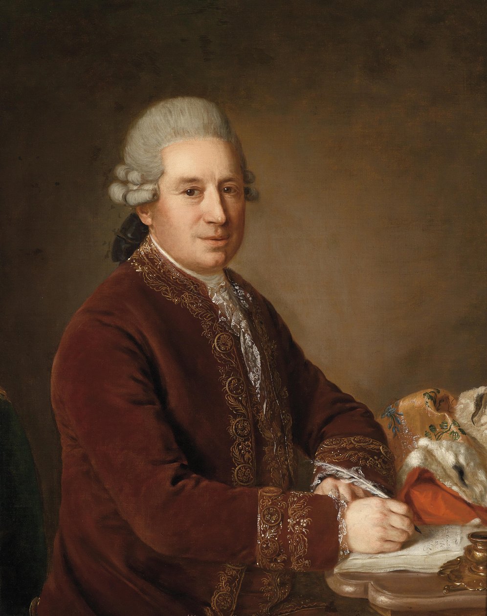 Retrato de um aristocrata austríaco na recepção de Johann Georg Weikert