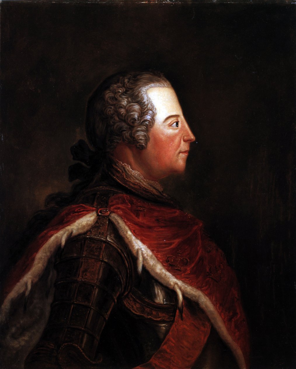 Friedrich (II.) Da Prússia como príncipe herdeiro de perfil. de Georg Wenzeslaus von Knobelsdorff