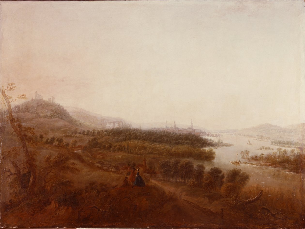 Vista do Palácio de Sanssouci, Potsdam, 1750 de Georg Wenzeslaus von Knobelsdorff