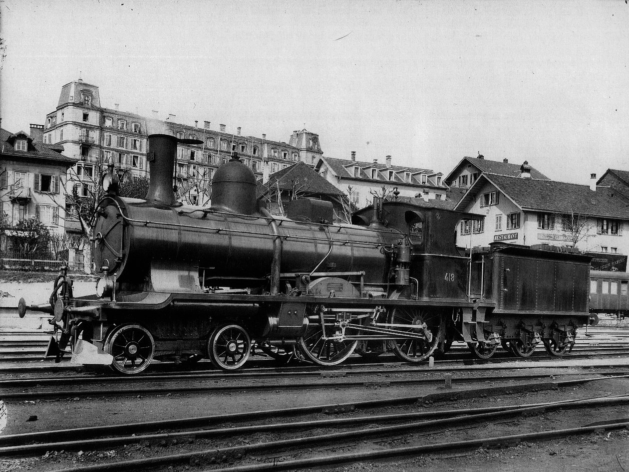 Locomotiva de trem expresso A 2-4 No. 418 das ferrovias federais suíças de Georg Wilhelm Hecklau