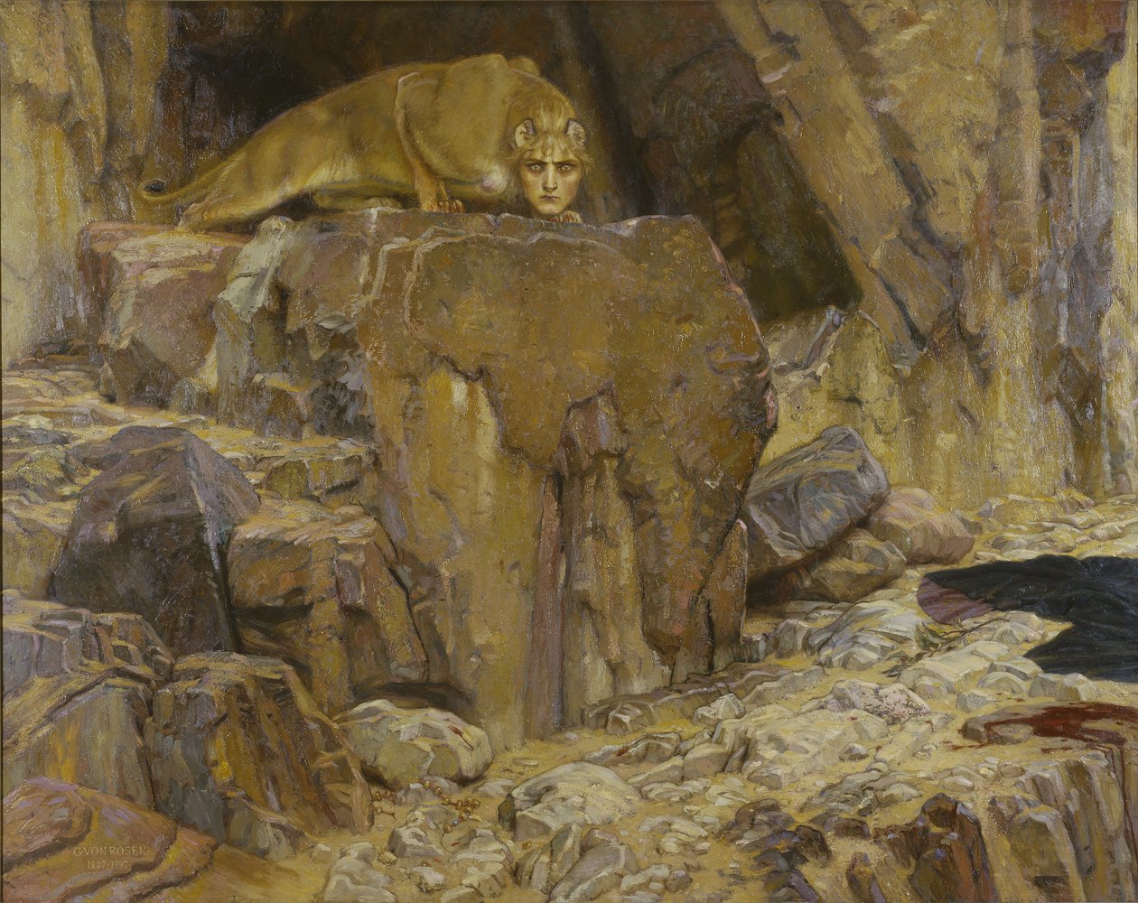 Le sphinx - The Sphinx, de Rosen, Georg von (1843-1923). Óleo sobre tela de Georg  Rosen