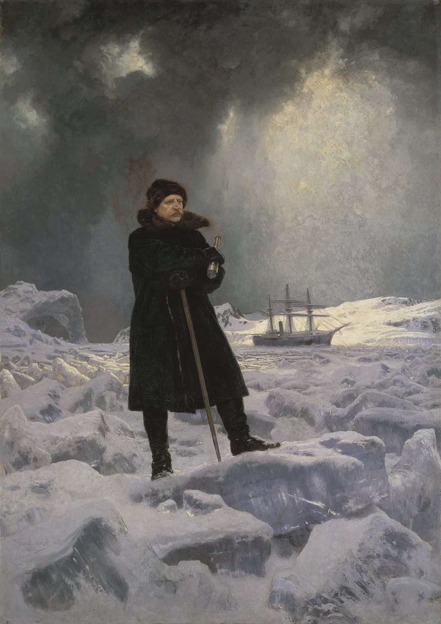 Le barão Adolf Erik Nordenskiold, explorador do Ártico - Retrato do ...
