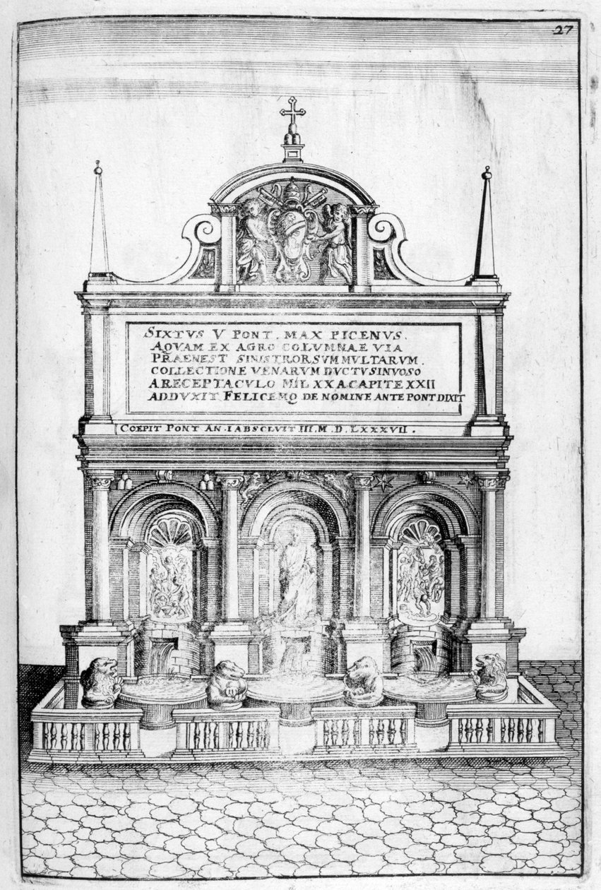 Projeto da fonte, 1664 de Georg Andreas Bockler