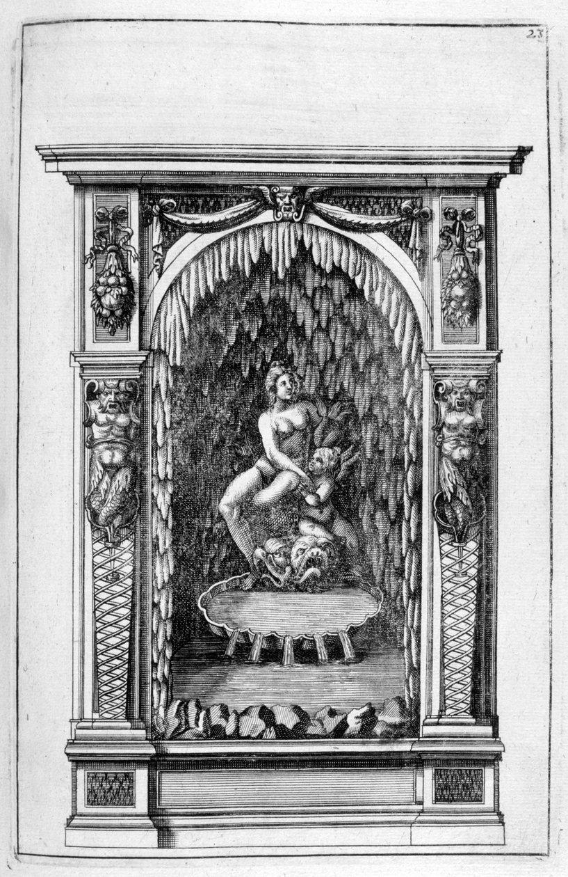 Fonte, design da gruta, 1664. de Georg Andreas Bockler