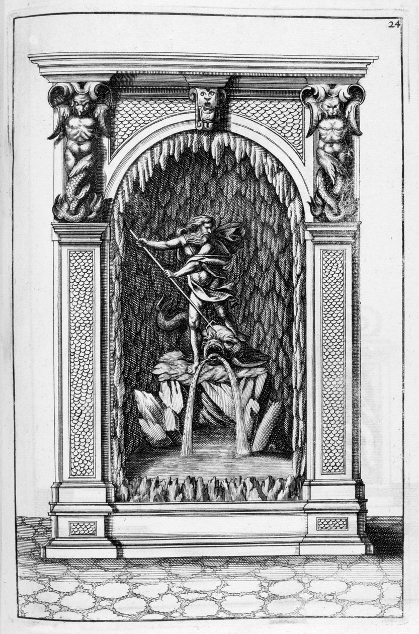 Fonte, design da gruta, 1664. de Georg Andreas Bockler
