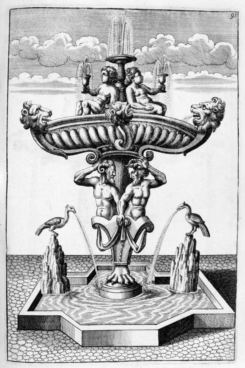 Projeto de fonte ornamental, 1664 de Georg Andreas Bockler