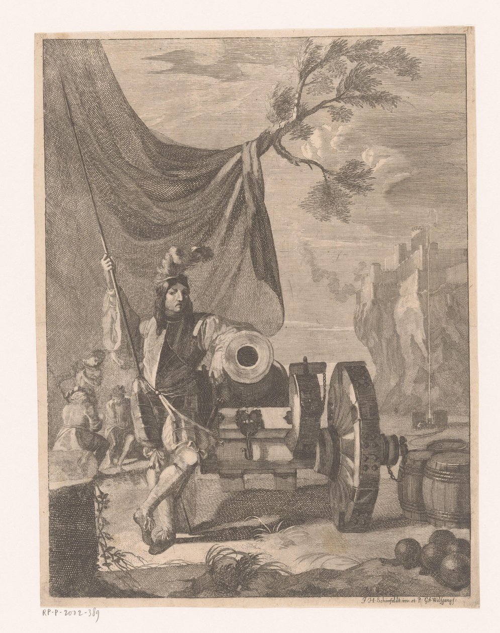 Artilheiro a um canhão de Georg Andreas Wolfgang