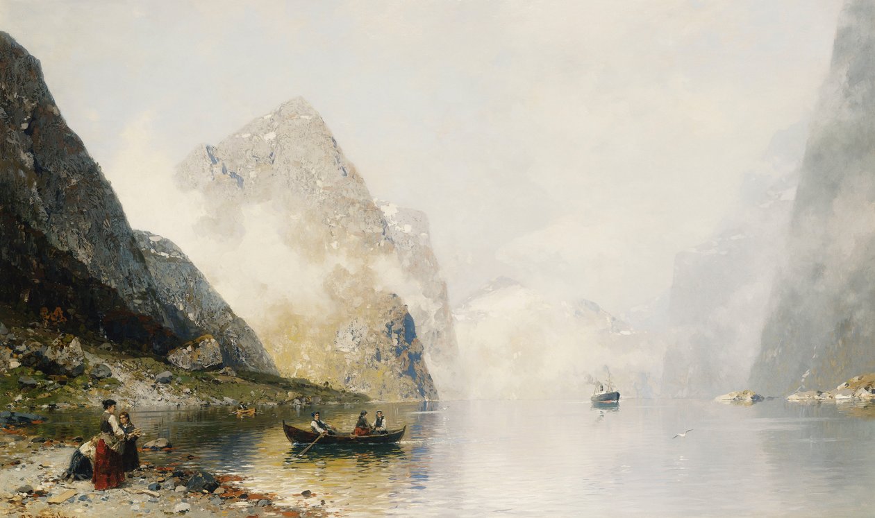 Uma cena de fiorde de Georg Anton Rasmussen