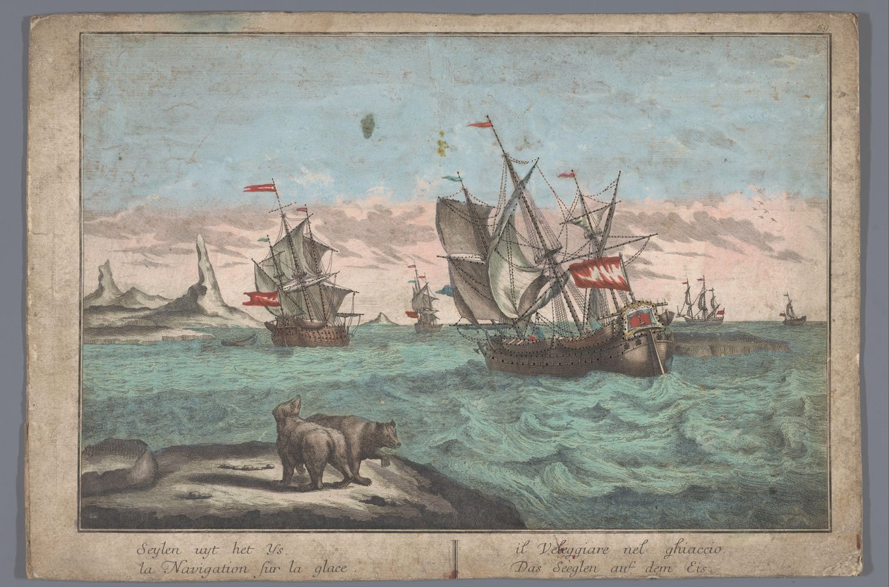 Vista dos navios à vela no mar de gelo
Das Seeglen auf dem Eis (título sobre o objecto) de Georg Balthasar Probst (possibly)