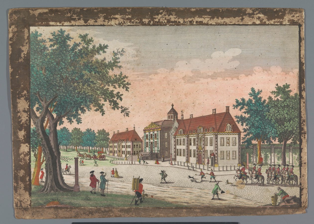 Vista do Palácio Huis ten Bosch em Haia Gesicht des Lust-Hausses Orange Hall (título no objeto) Haia (título da série) de Georg Balthasar Probst