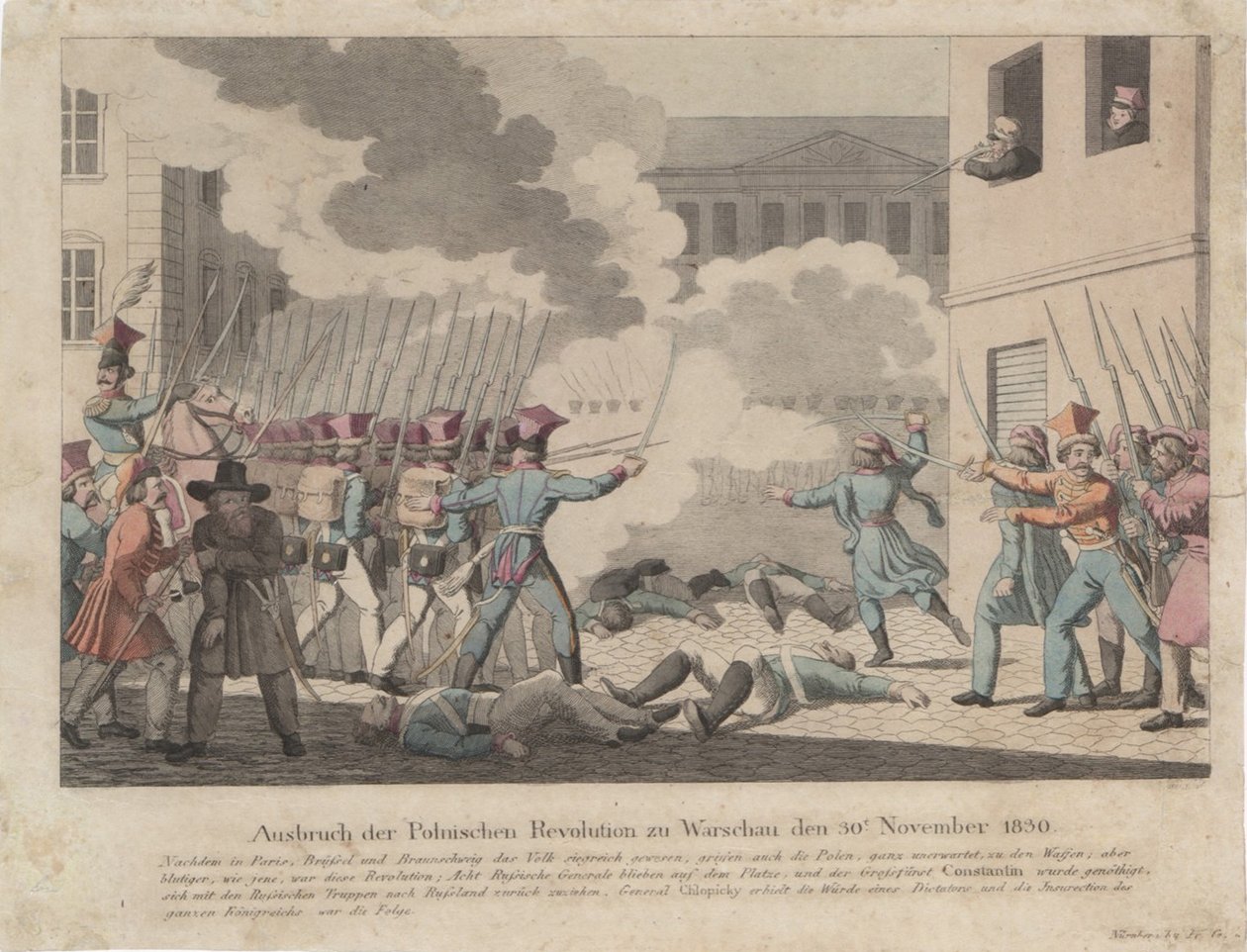 Surto da Revolução Polonesa em Varsóvia, em novembro de 1830 de Georg Benedikt Wunder