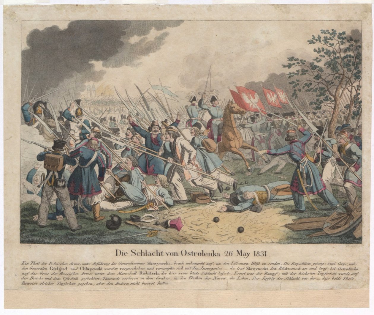 A Batalha de Ostroleka em 26 de maio de 1831 de Georg Benedikt Wunder
