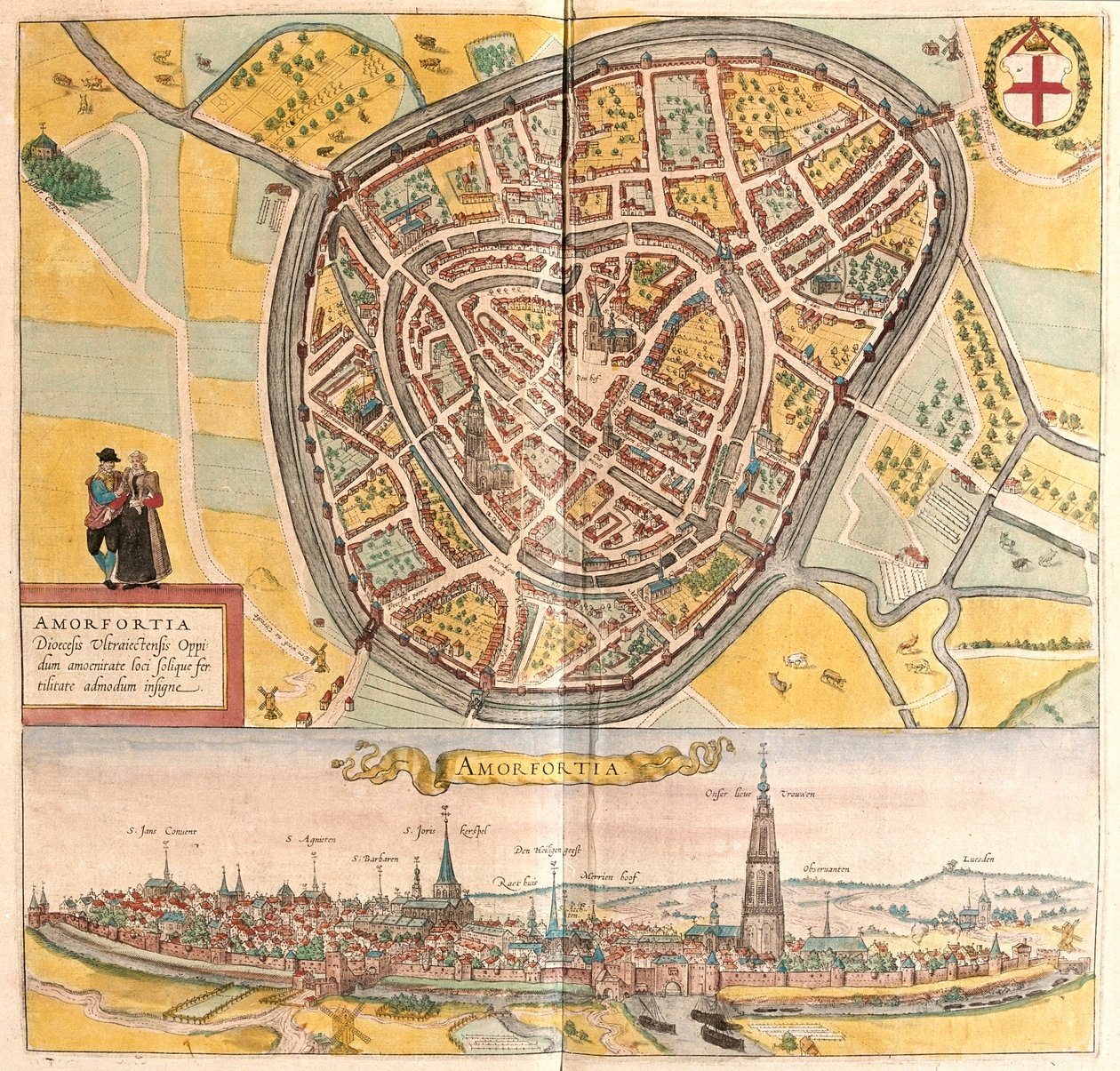 Amersfoort, Países Baixos - em "Civitates Orbis Terrarum" de Georg Braun, Colónia 1617 de Georg Braun