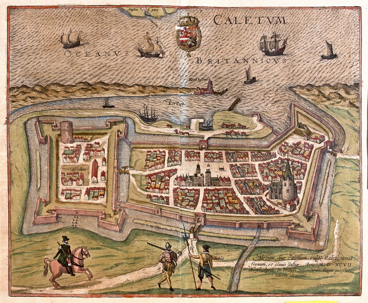 Calais, França - em "Civitates Orbis Terrarum" de Georg Braun, Colónia 1617 de Georg Braun