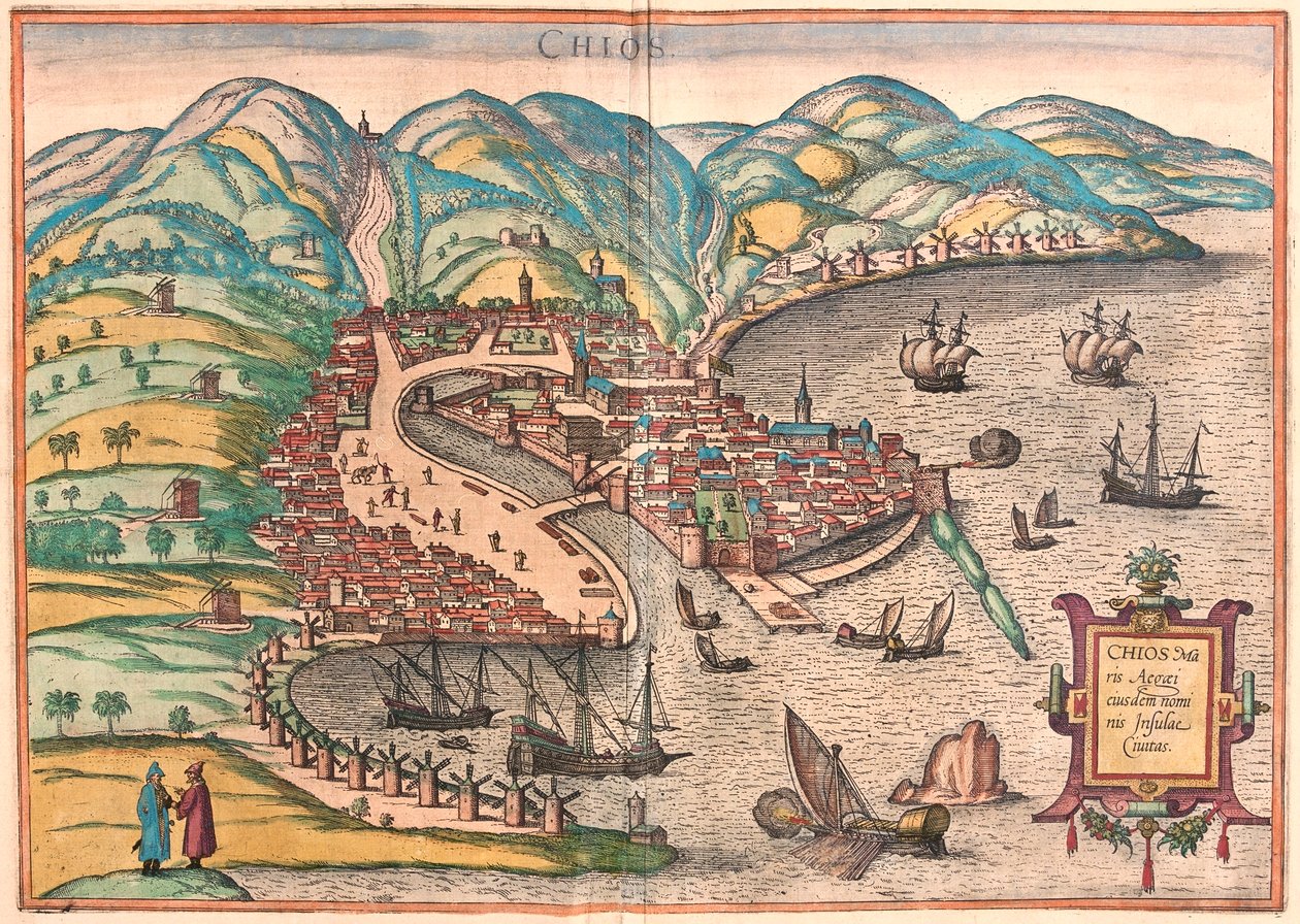 Quios, Grécia - em "Civitates Orbis Terrarum" de Georg Braun, Colónia 1617 de Georg Braun