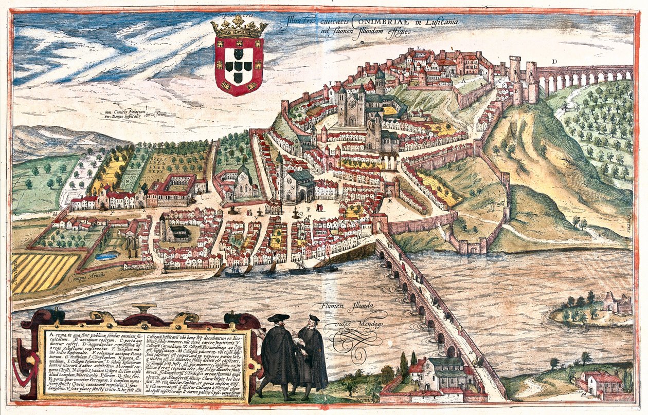 Coimbra, Portugal - em "Civitates Orbis Terrarum" de Georg Braun, Colónia 1617 de Georg Braun