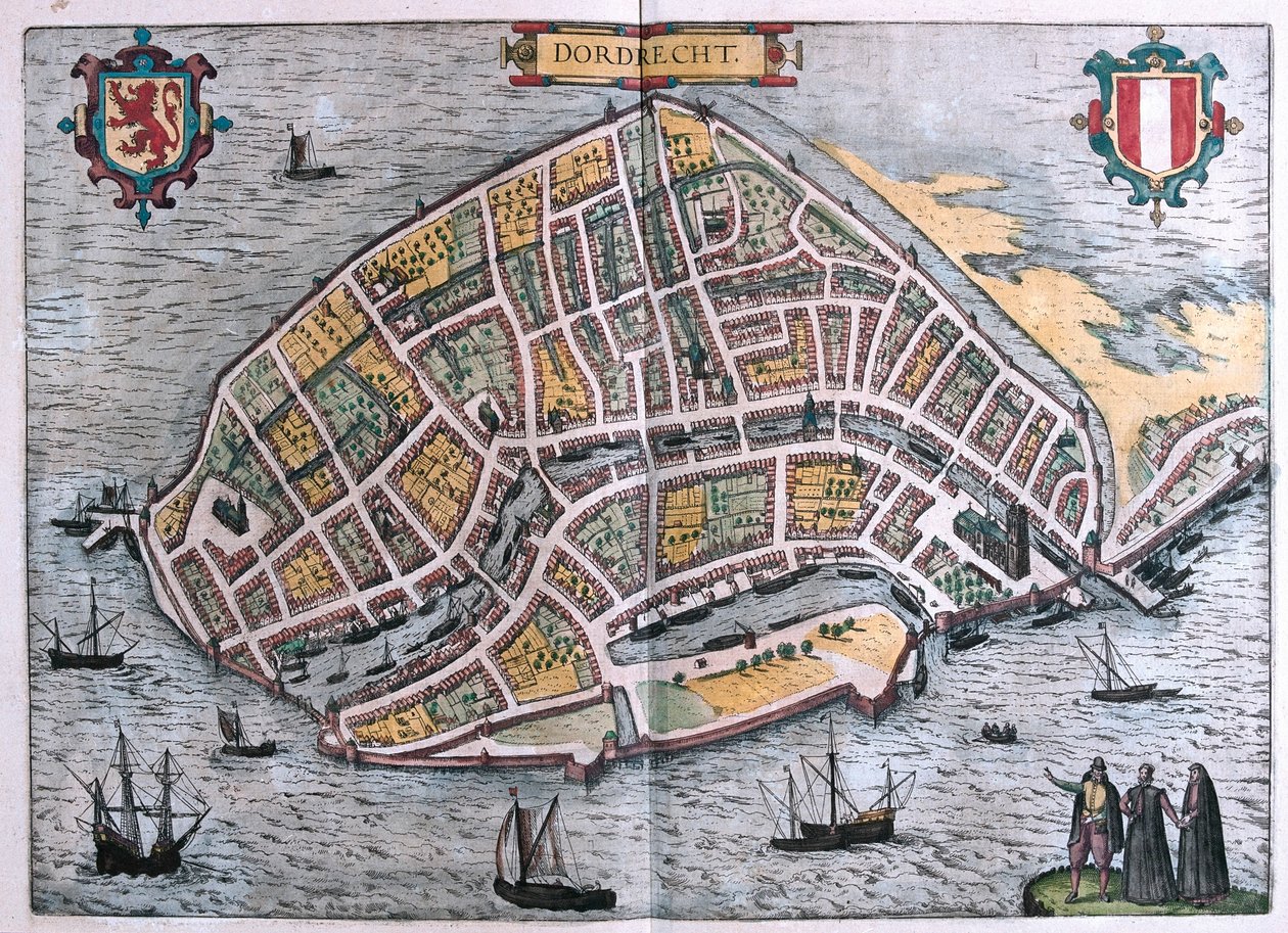 Dordrecht, Países Baixos - em "Civitates Orbis Terrarum" de Georg Braun, Colónia 1617 de Georg Braun