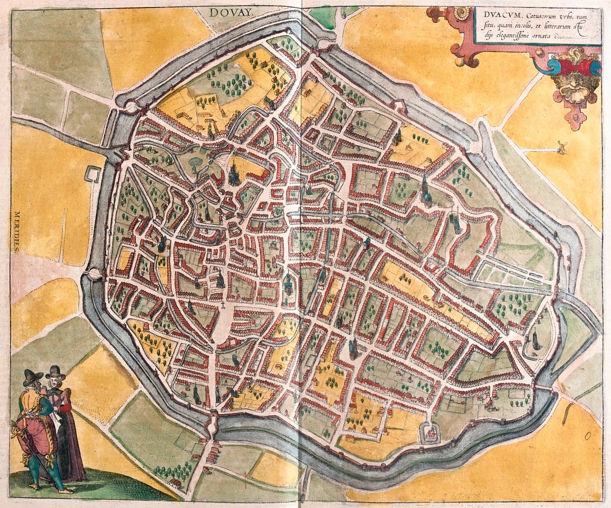 Dovai, França, em "Civitates Orbis Terrarum" de Georg Braun, Colónia 1617 de Georg Braun