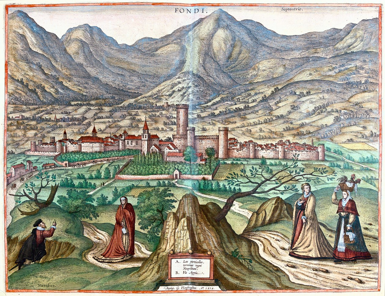 Fondi (país romano), Itália - em "Civitates Orbis Terrarum" de Georg Braun, Colónia 1617 de Georg Braun