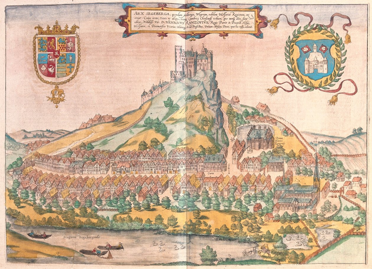 Capa dura, Segeberg, Alemanha - em "Civitates Orbis Terrarum" de Georg Braun, Colónia 1617 de Georg Braun