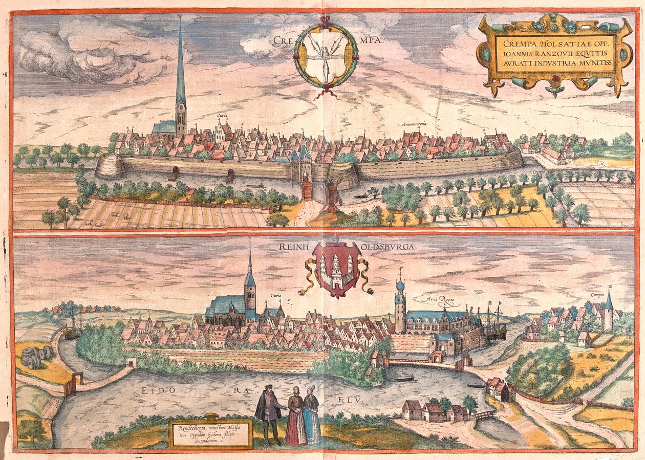 Krempe, Rendsburg, Alemanha - em "Civitates Orbis Terrarum" de Georg Braun, Colónia 1617 de Georg Braun