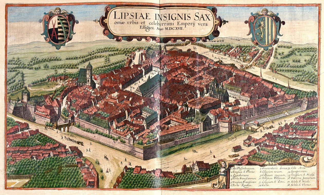 Leipzig (Lipsia), Alemanha - em "Civitates Orbis Terrarum" de Georg Braun, Colónia 1617 de Georg Braun