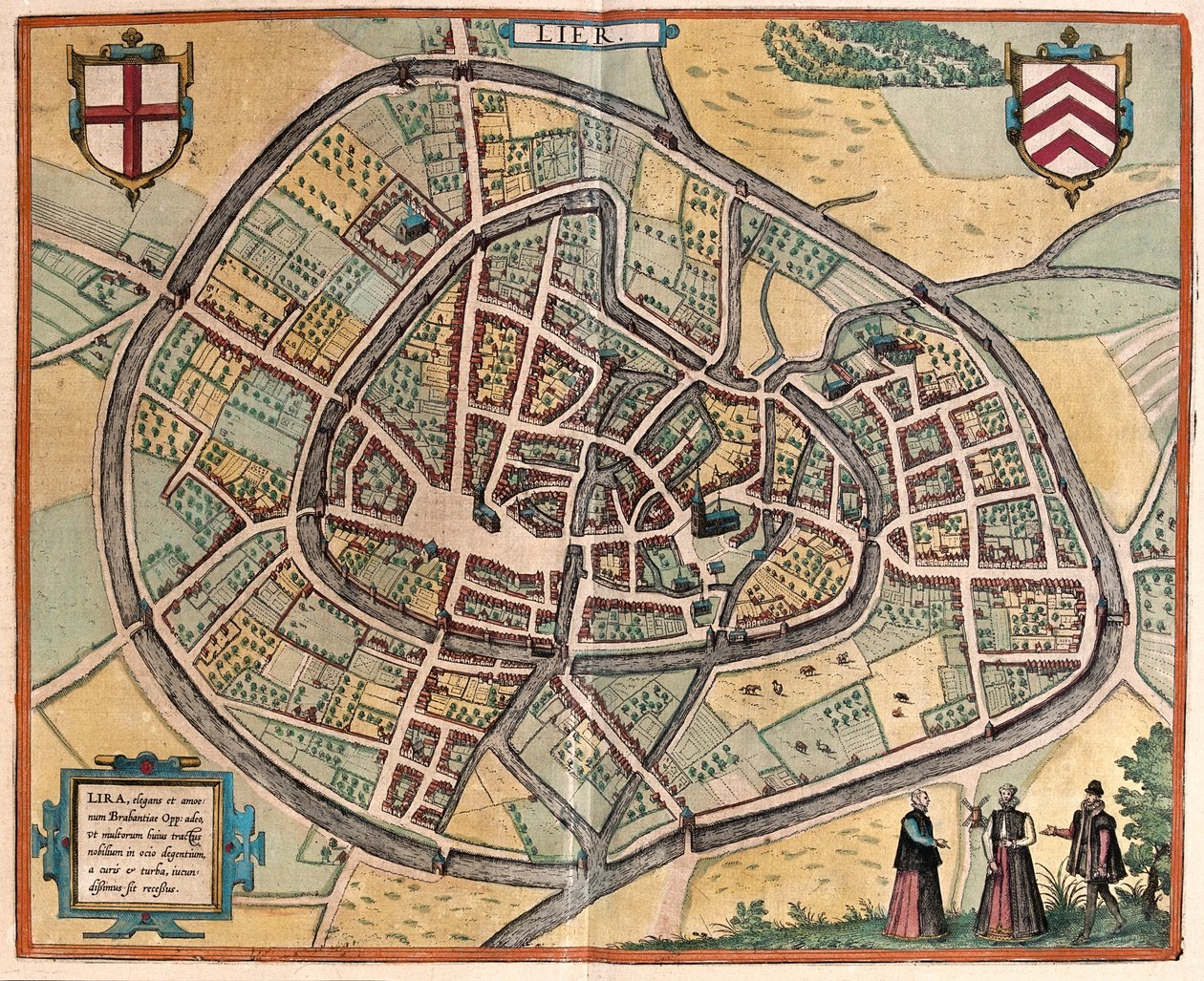 Lier, Bélgica - em "Civitates Orbis Terrarum" de Georg Braun, Colónia 1617 de Georg Braun